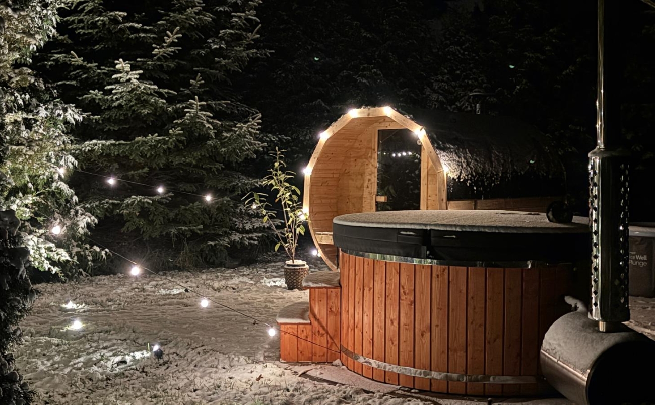 sauna z balią ogrodową